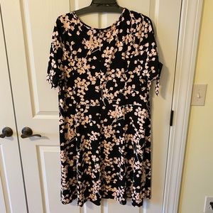pink & black floral talbot dress